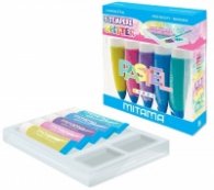 Темперни бои с брокат MITAMA Pastel, измиващи се, 5 цвята, 21 мл.