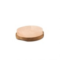 Плоча от хималайска сол - кръгла с дървена подложка