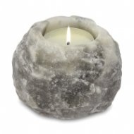 Свещник от хималайска сол - 400 г, сив