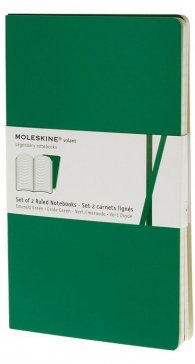 Бележник Moleskine Ruled Volant Notebook Large Emerald Green: Set of 2 [7894]