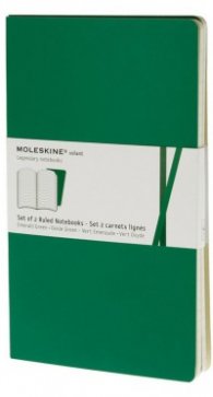 Бележник Moleskine Ruled Volant Notebook Large Emerald Green: Set of 2 [7894]