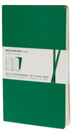 Бележник Moleskine Plain Volant Notebook Large Emerald Green: Set of 2 [7917]