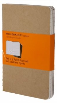 Бележник Moleskine Ruled Cahier Journal Kraft Large: set of 3 Ruled Journals [Paperback] 4987