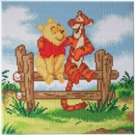 Арт комплект диамантено изкуство 30X30cm - Пух и Тигър