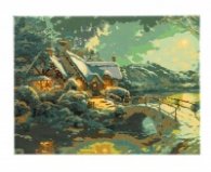 TK3040-53 Комплект рисуване по номера 30X40cm - Коледна лунна светлина