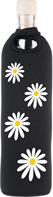 Бутилка FLASKA NEO DESIGN 0.750L: Черна - бели маргаритки