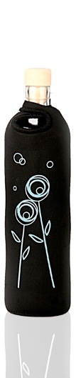 Бутилка FLASKA Neo Design 0.500L: Черно - сини цветя