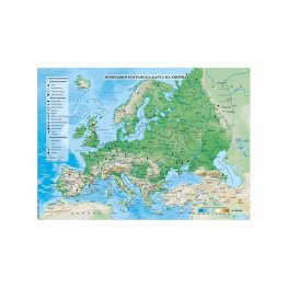 Природногеографска карта на Европа М 1: 22 000 000