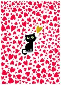 Тетрадка A5 - Коте и сърца CARTES D'ART