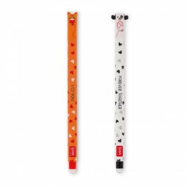 Комплект от 2 изтриваеми гел химикалки - Коте и куче - Legami