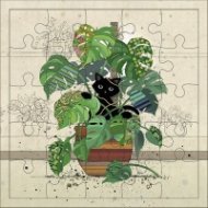 Картичка пъзел - Коте в саксия KIUB