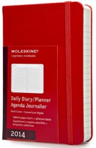 Moleskine 2014 12 Month Daily Planner Pocket Hard Cover Red [5739]