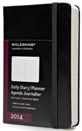 Бележници Moleskine 2014 12 Month Daily Planner Pocket Hard Cover Black [5647]