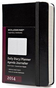 Бележници Moleskine 2014 12 Month Daily Planner Pocket Hard Cover Black [5647]
