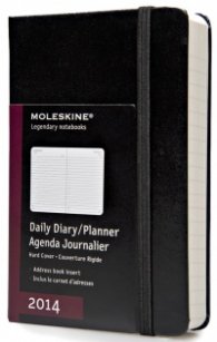 Бележници Moleskine 2014 12 Month Daily Planner Pocket Hard Cover Black [5647]