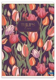 Тетрадка LASTVA Tulips, A4, 52 л. различни видове