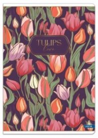 Тетрадка LASTVA Tulips, A4, 52 л. различни видове