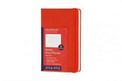 Бележник Moleskine 2014-2015 Weekly Planner Horizontal 18 Month Pocket Red Hard Cover [2831]