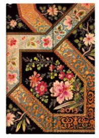 Бележник Paperblanks Diary 2013 Filigree Floral Ebony Mini Day, Lined/ 9916