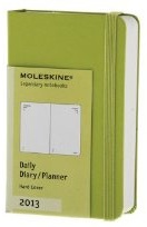 Бележник Moleskine Daily Diary Planner 2013 X-Small Lemon Green [Hard Cover] [1021]
