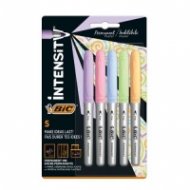 Комплект перманентни маркери BIC Intensity, объл връх 1.8 мм, 5 пастелни цвята, BL5 10904608