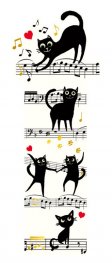 Книгоразделител - Музикални котки CARTES D'ART