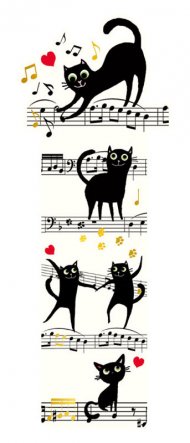 Книгоразделител - Музикални котки CARTES D'ART