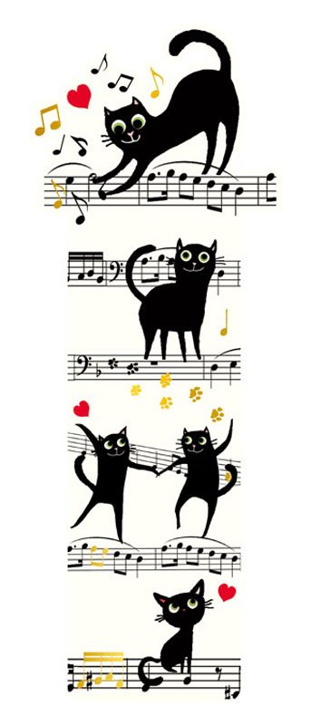 Книгоразделител - Музикални котки CARTES D'ART
