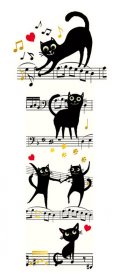 Книгоразделител - Музикални котки CARTES D'ART