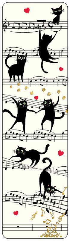 Книгоразделител - Музикални котки CARTES D'ART